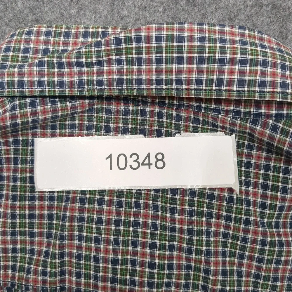Old Navy Men's Plaid Long Sleeve Button Down Shirt‎ Large Made in Indonesia